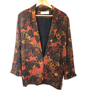 Vintage Boho Patchwork Floral Abstract Blazer – Women’s Size 12